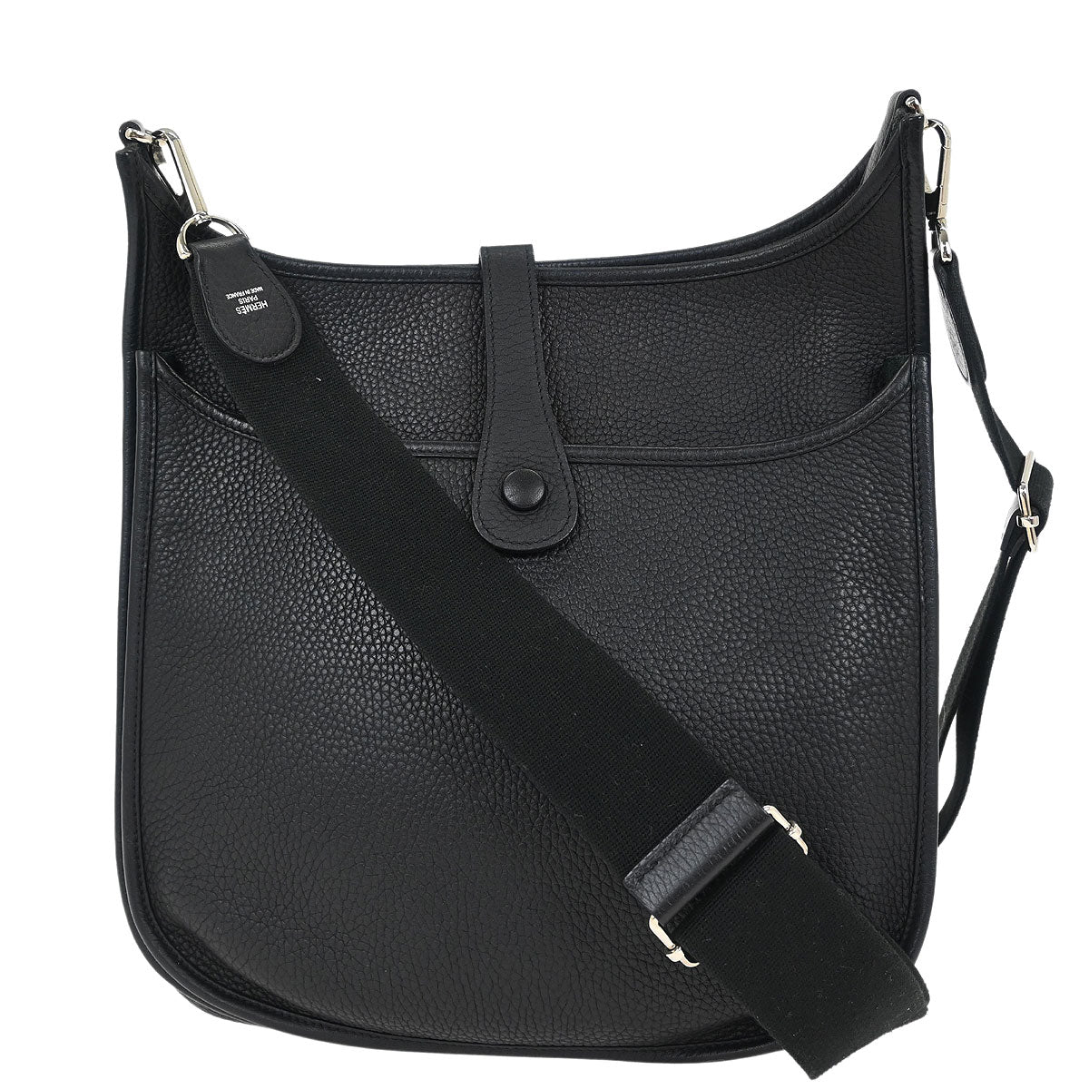 Hermes Black Taurillon Clemence Evelyne 3 GM Shoulder Bag