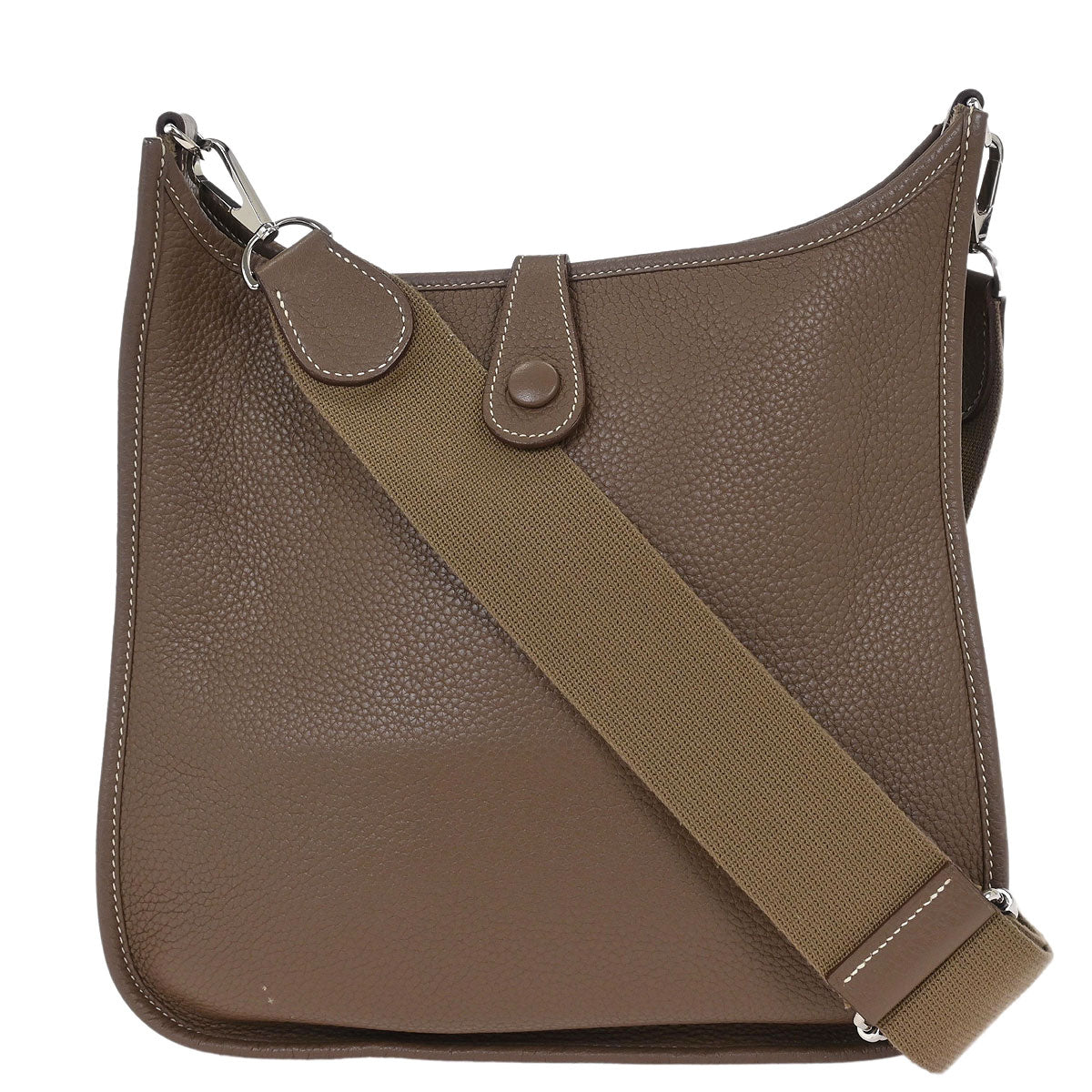 Hermes Etoupe Taurillon Clemence Evelyne 3 29 PM Shoulder Bag