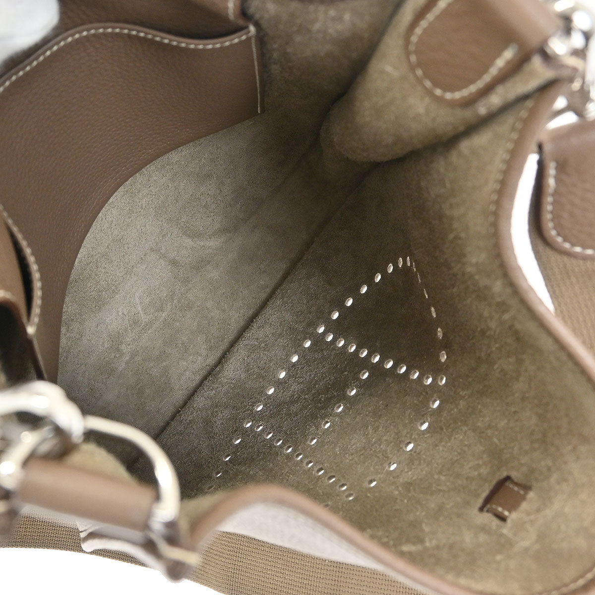 Hermes Etoupe Taurillon Clemence Evelyne 3 29 PM Shoulder Bag