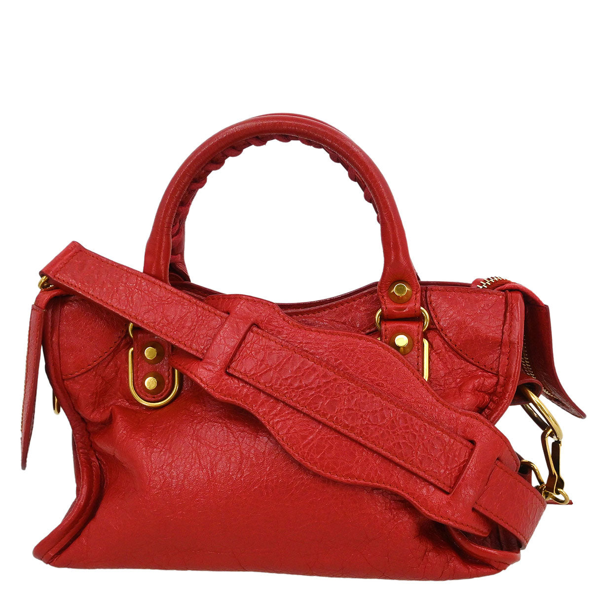 Balenciaga Red Classic Metallic Edge Mini City