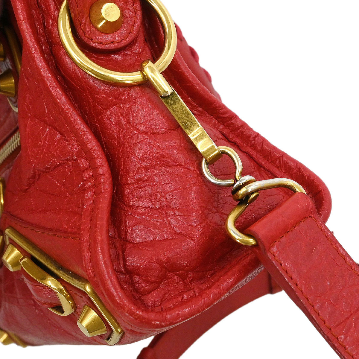 Balenciaga Red Classic Metallic Edge Mini City