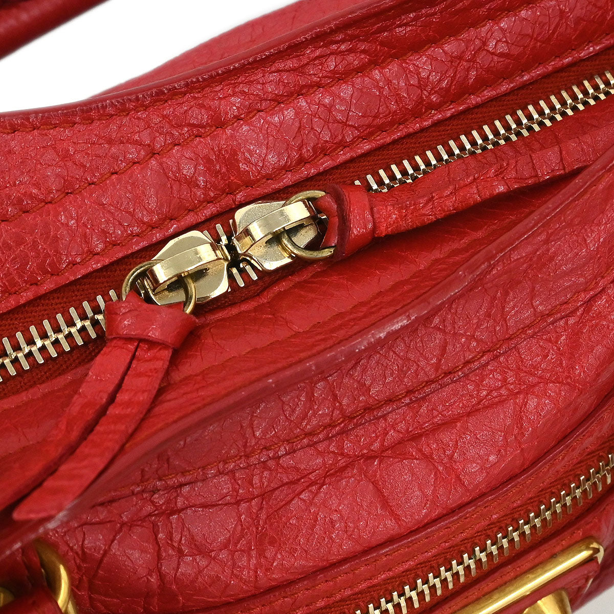 Balenciaga Red Classic Metallic Edge Mini City