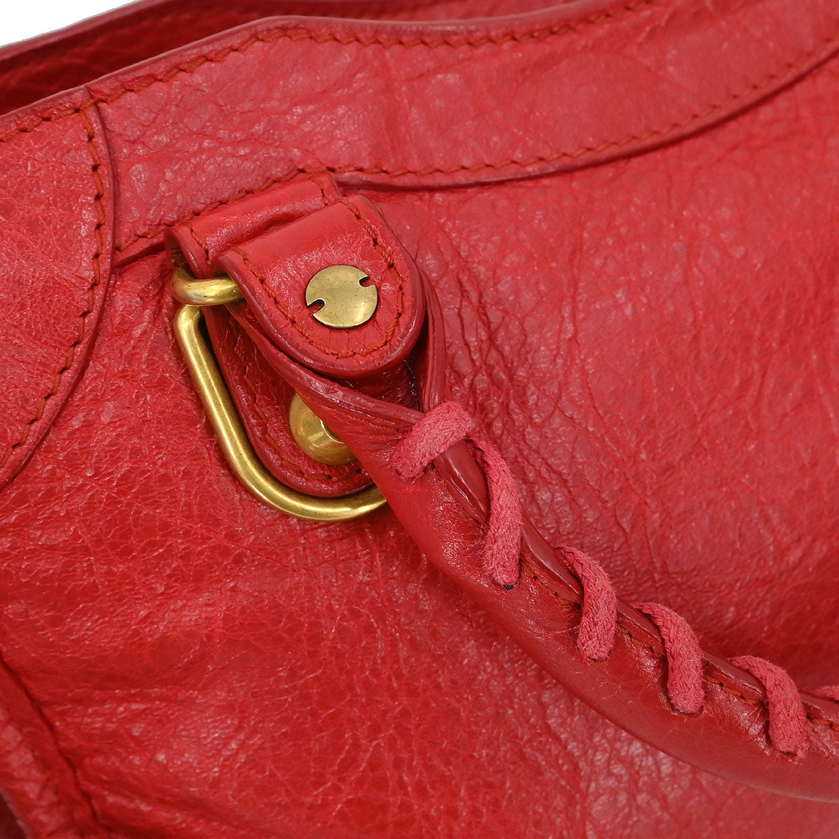 Balenciaga Red Classic Metallic Edge Mini City