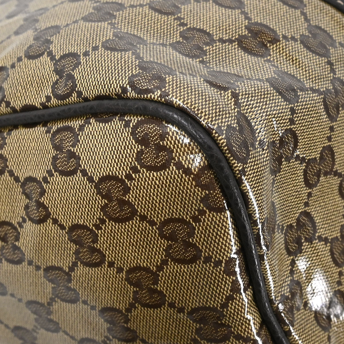 Gucci Brown GG Crystal Duffle Handbag