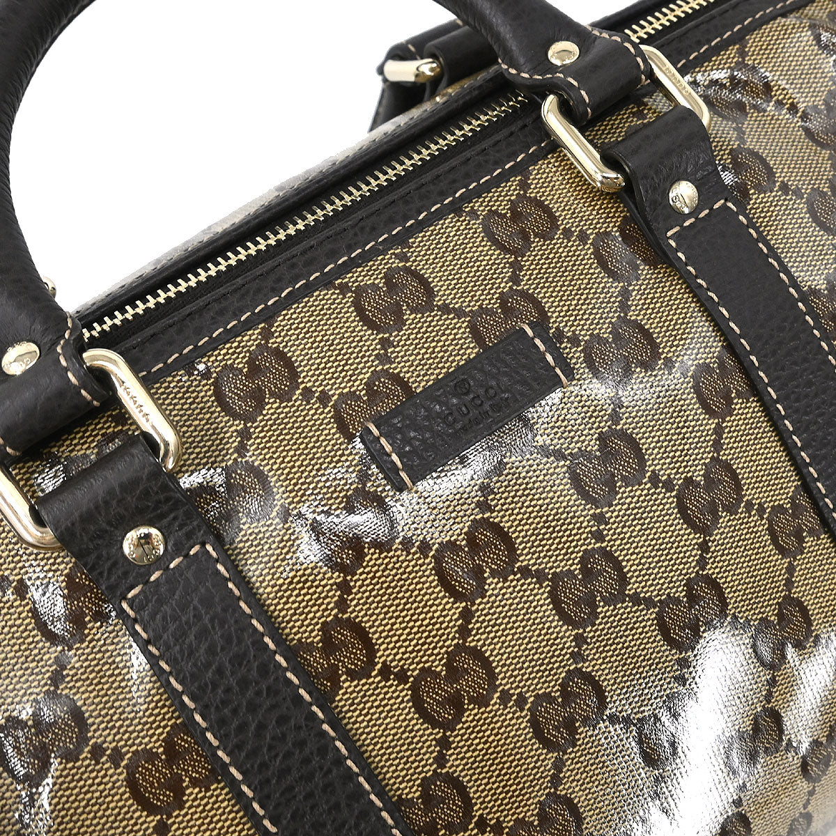 Gucci Brown GG Crystal Duffle Handbag