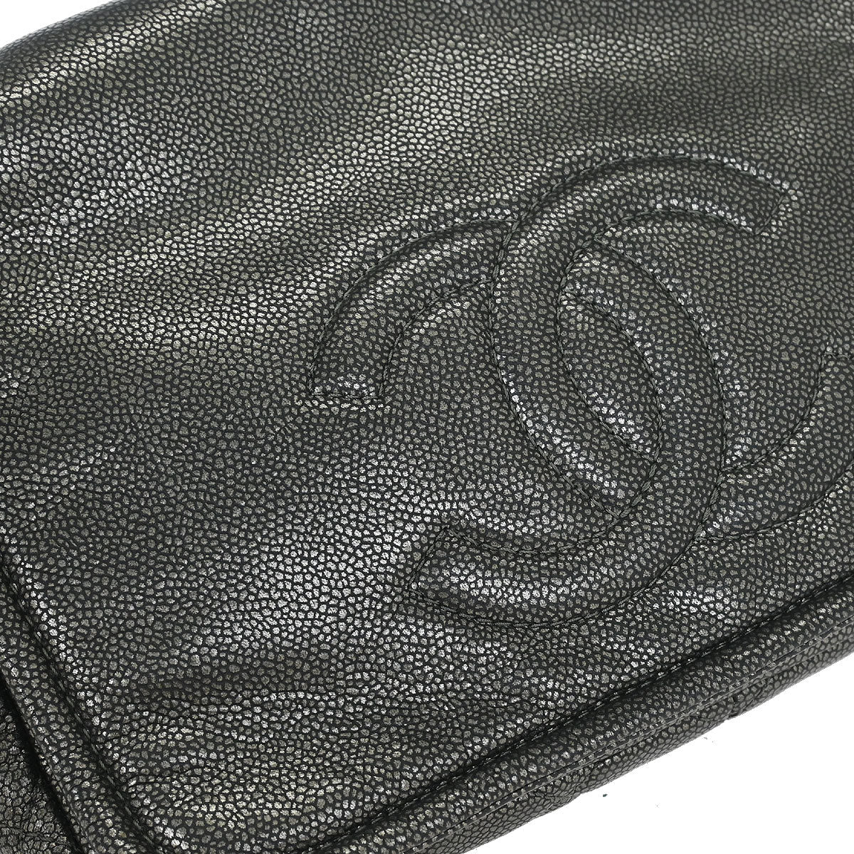 Chanel 2010-2011 Gray Caviar Full Flap Chain Shoulder Bag