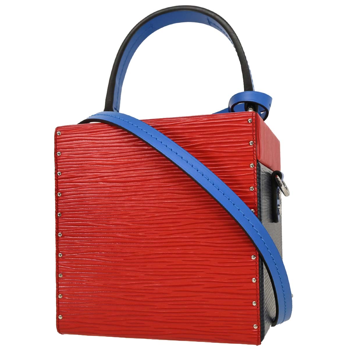 Louis Vuitton Navy Red Epi Bleecker Box Handbag M52466