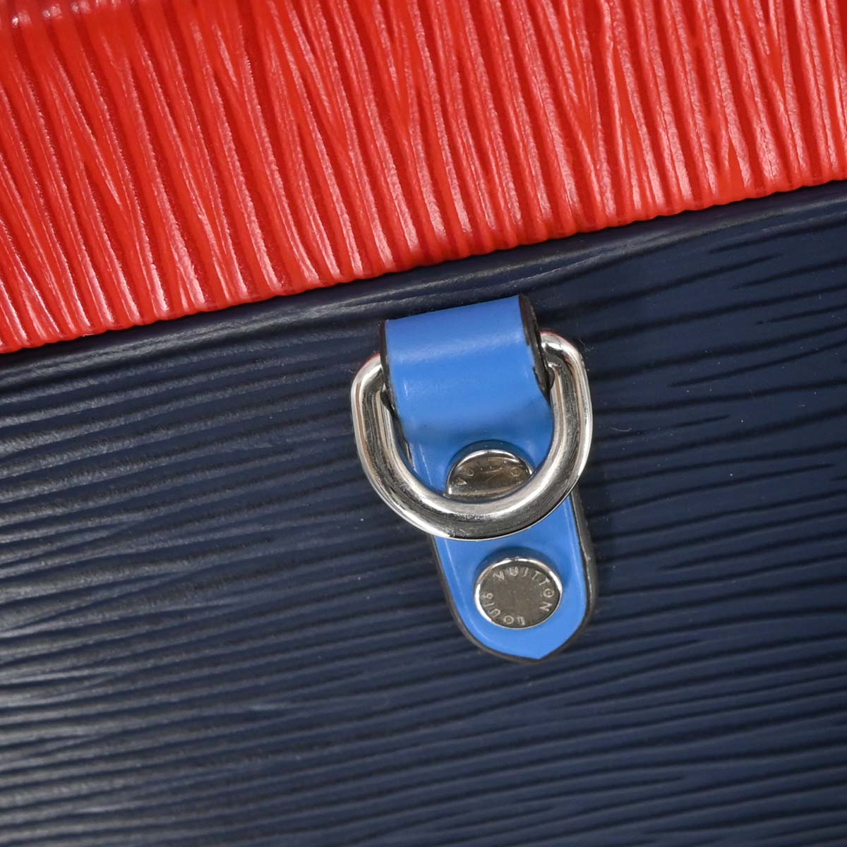 Louis Vuitton Navy Red Epi Bleecker Box Handbag M52466