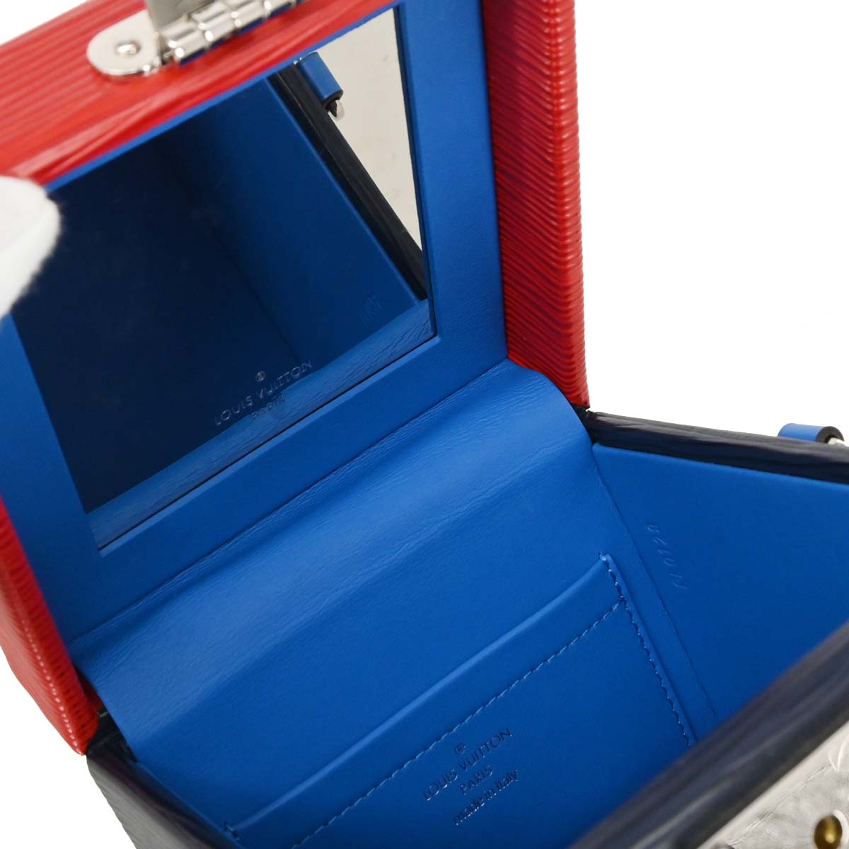 Louis Vuitton Navy Red Epi Bleecker Box Handbag M52466