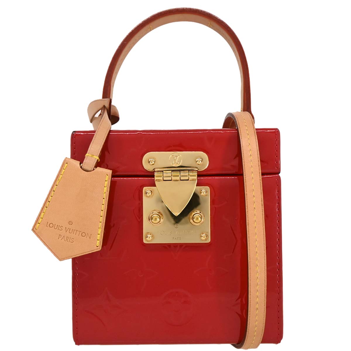 Louis Vuitton Red Vernis Bleecker Box Handbag M52464