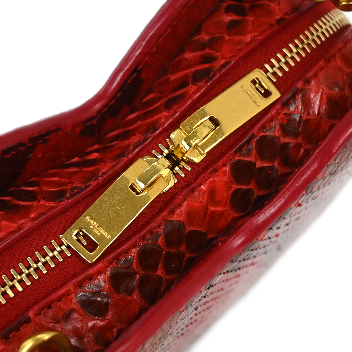 Saint Laurent * Red Python Love Heart Shoulder Bag