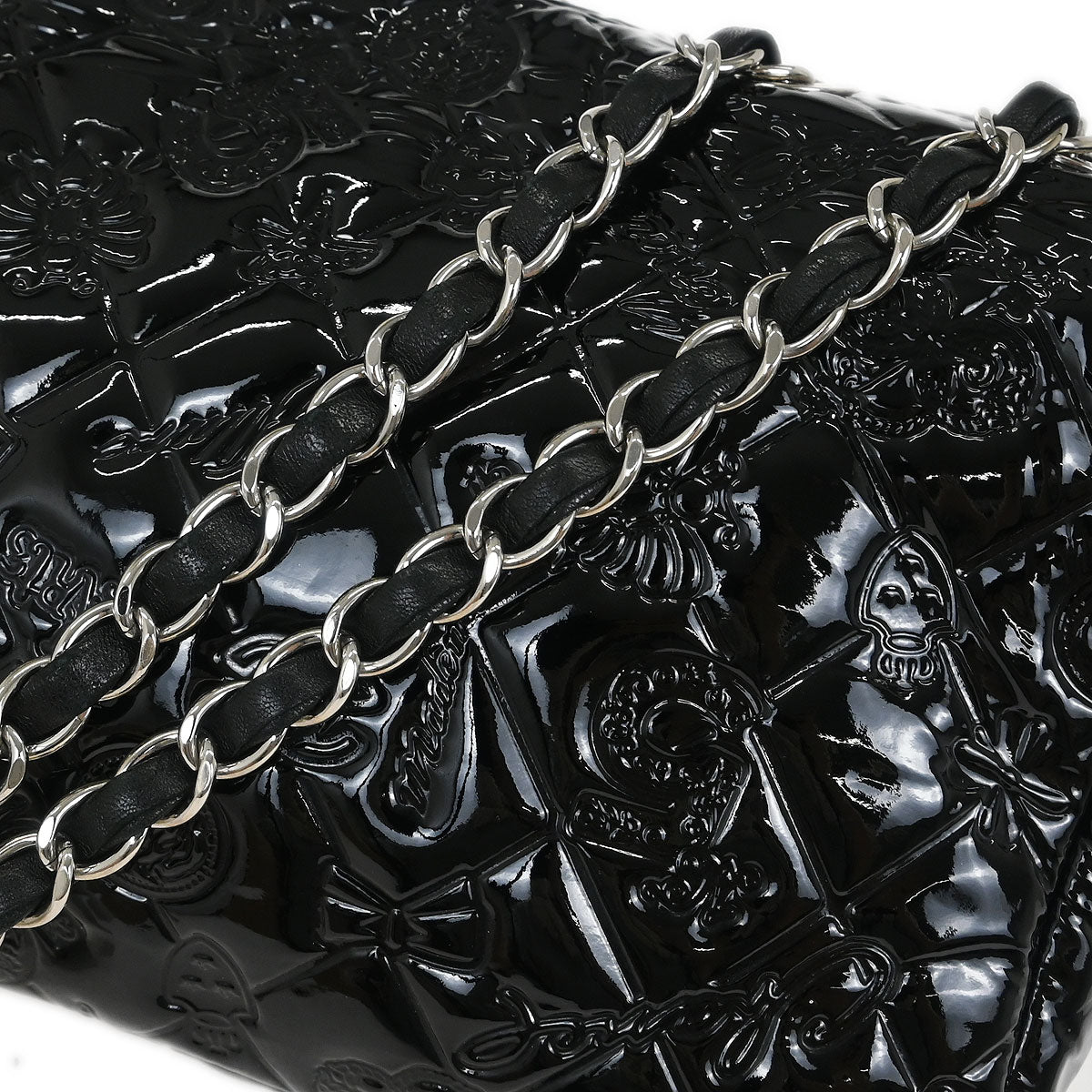Chanel 2010-2011 Black Patent leather Lucky Symbols Flap Bag