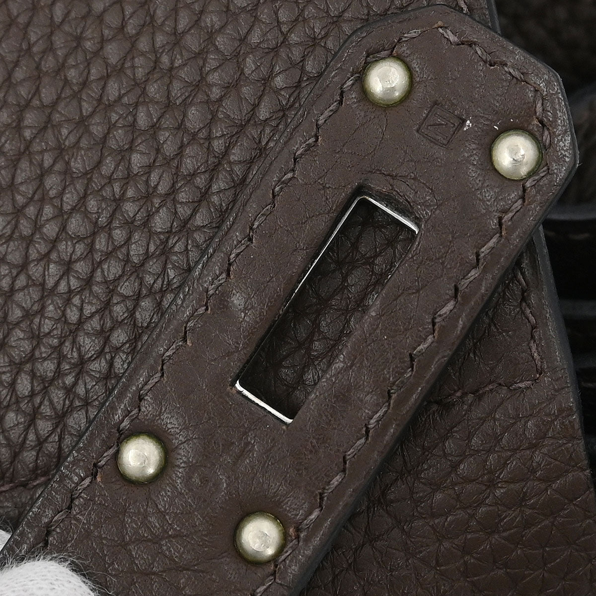 Hermes Ebene Taurillon Clemence Shoulder Kelly Handbag