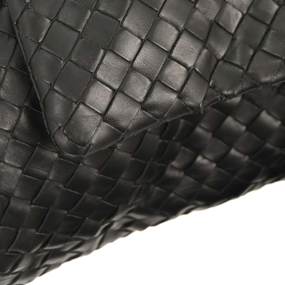 Bottega Veneta Black Calfskin Intrecciato Messenger Bag