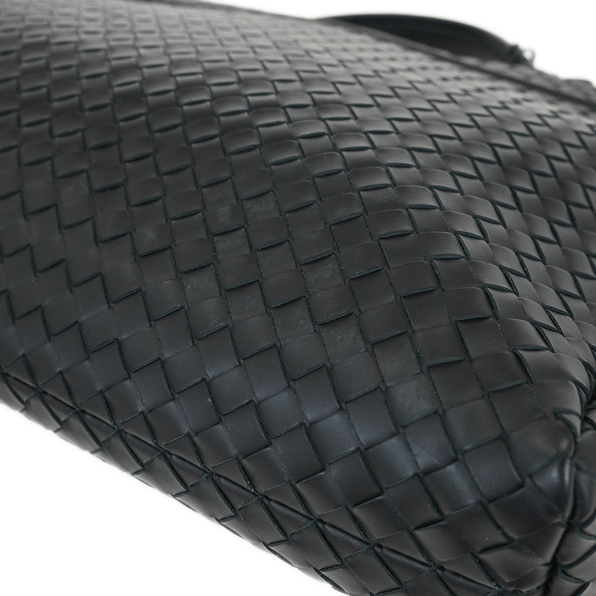 Bottega Veneta Black Calfskin Intrecciato Briefcase Handbag