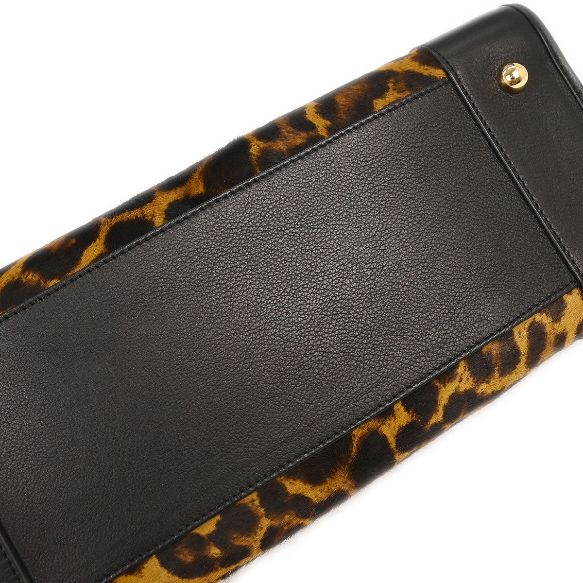 Loewe * Black Brown Pony Hair Leopard Amazona 36 Handbag