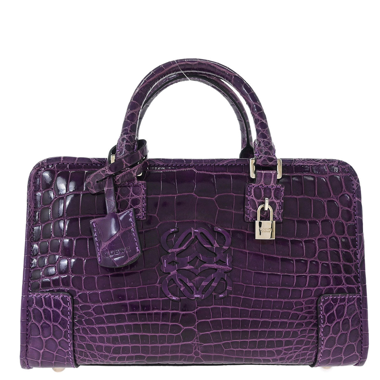 Loewe * Purple Crocodile Amazona 23 Handbag