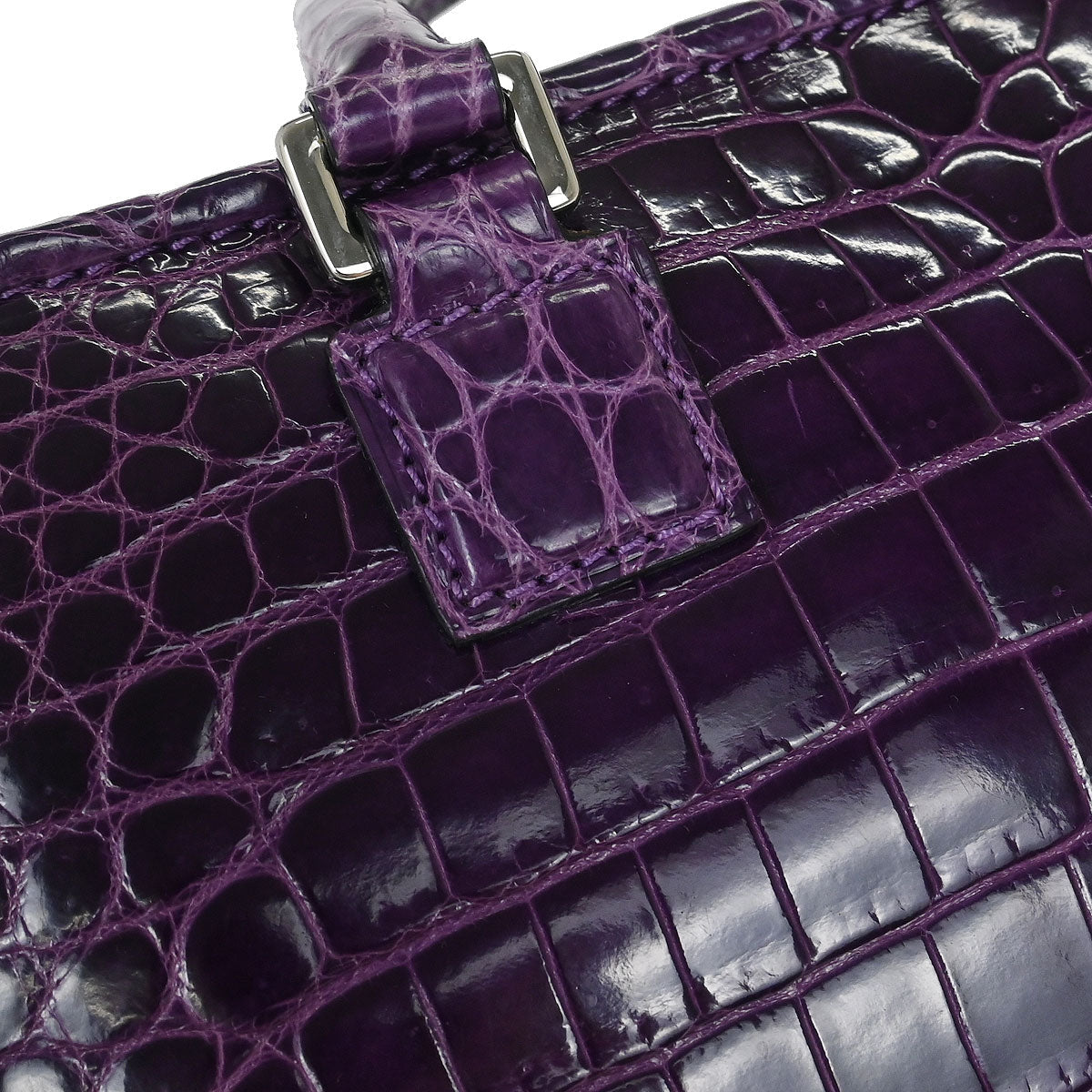Loewe * Purple Crocodile Amazona 23 Handbag
