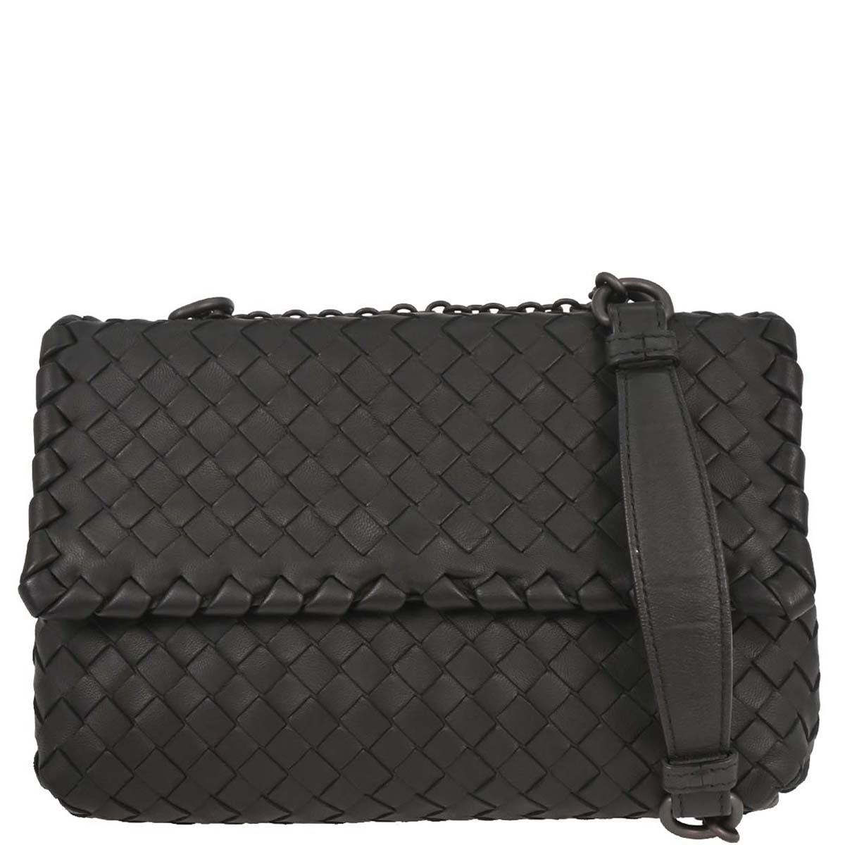 Bottega Veneta Black Intrecciato Shoulder Bag