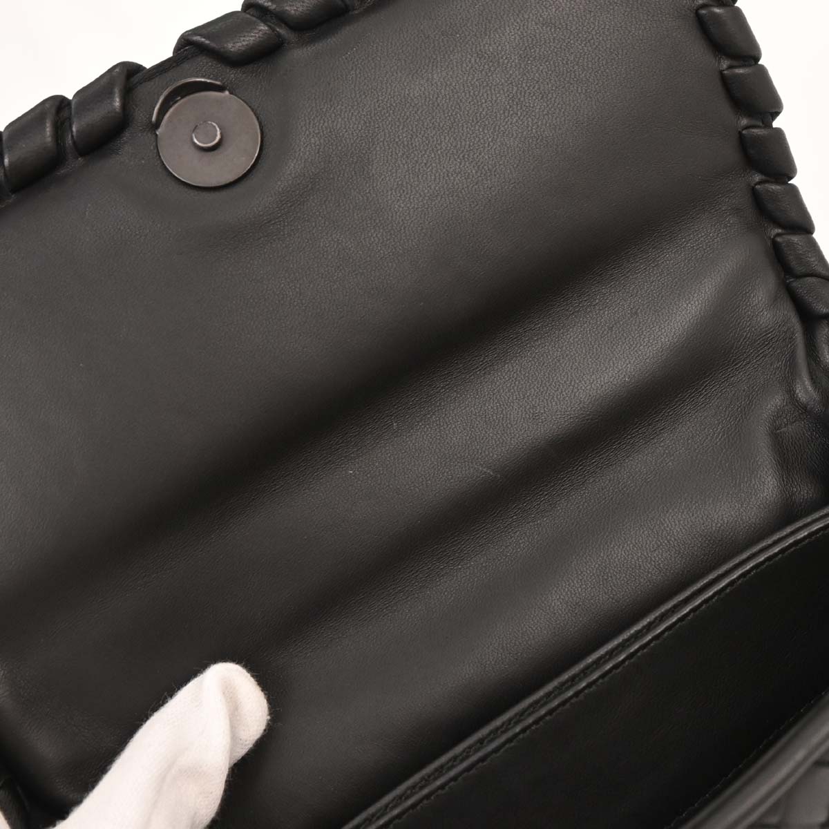 Bottega Veneta Black Intrecciato Shoulder Bag