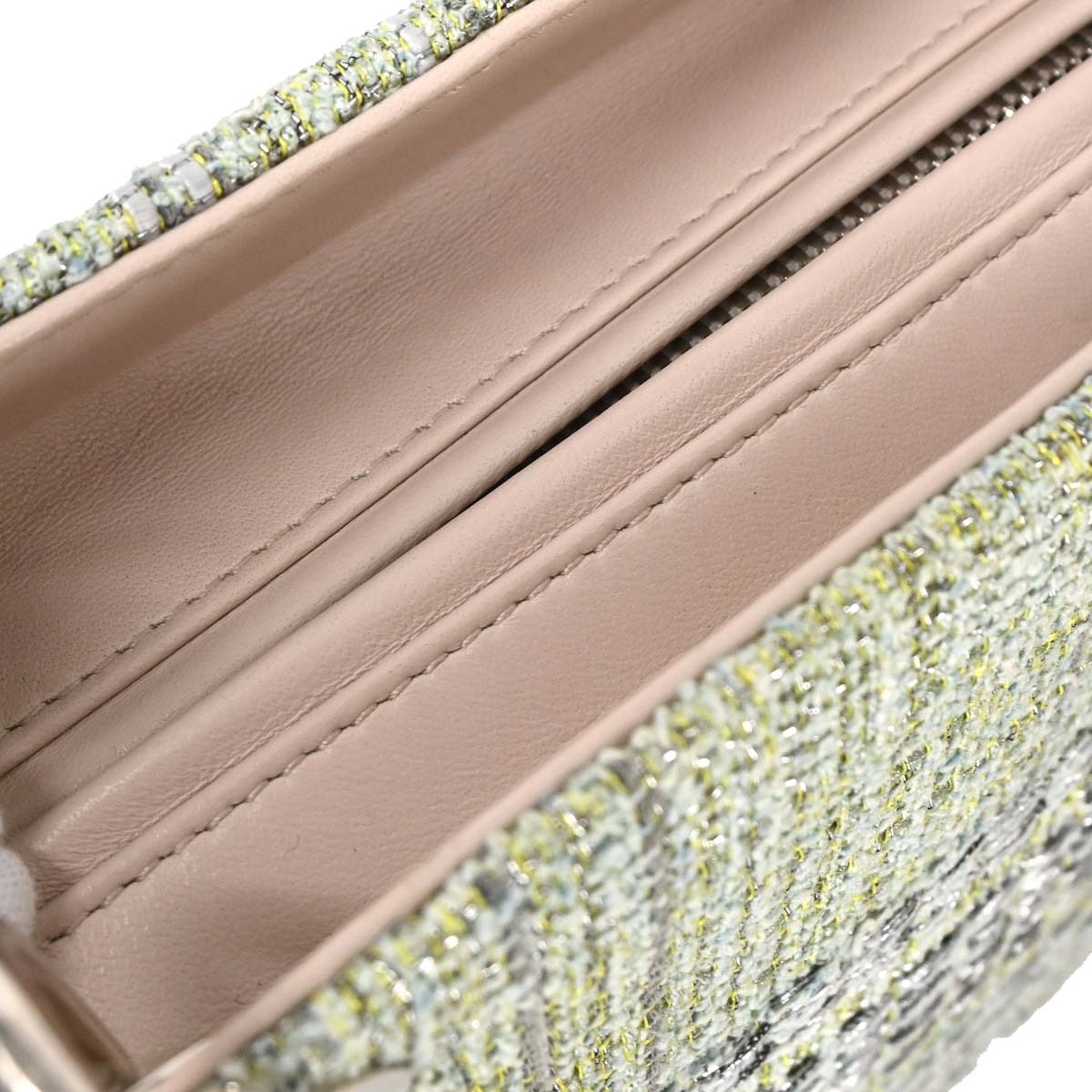 Christian Dior Green Tweed Medium Lady Dior Handbag