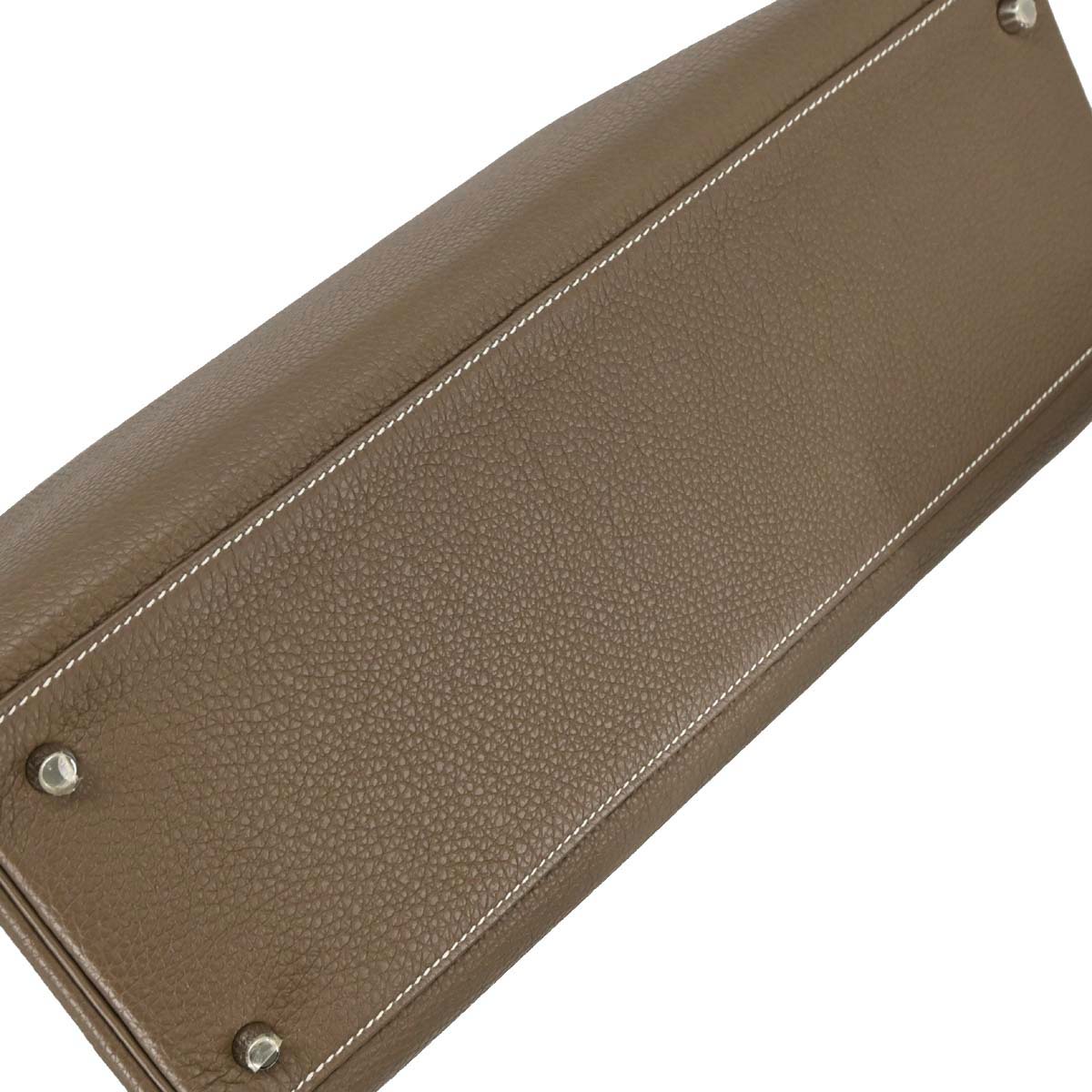 Hermes Etoupe Gray Togo Kelly 40 Retourne 2way Shoulder Handbag