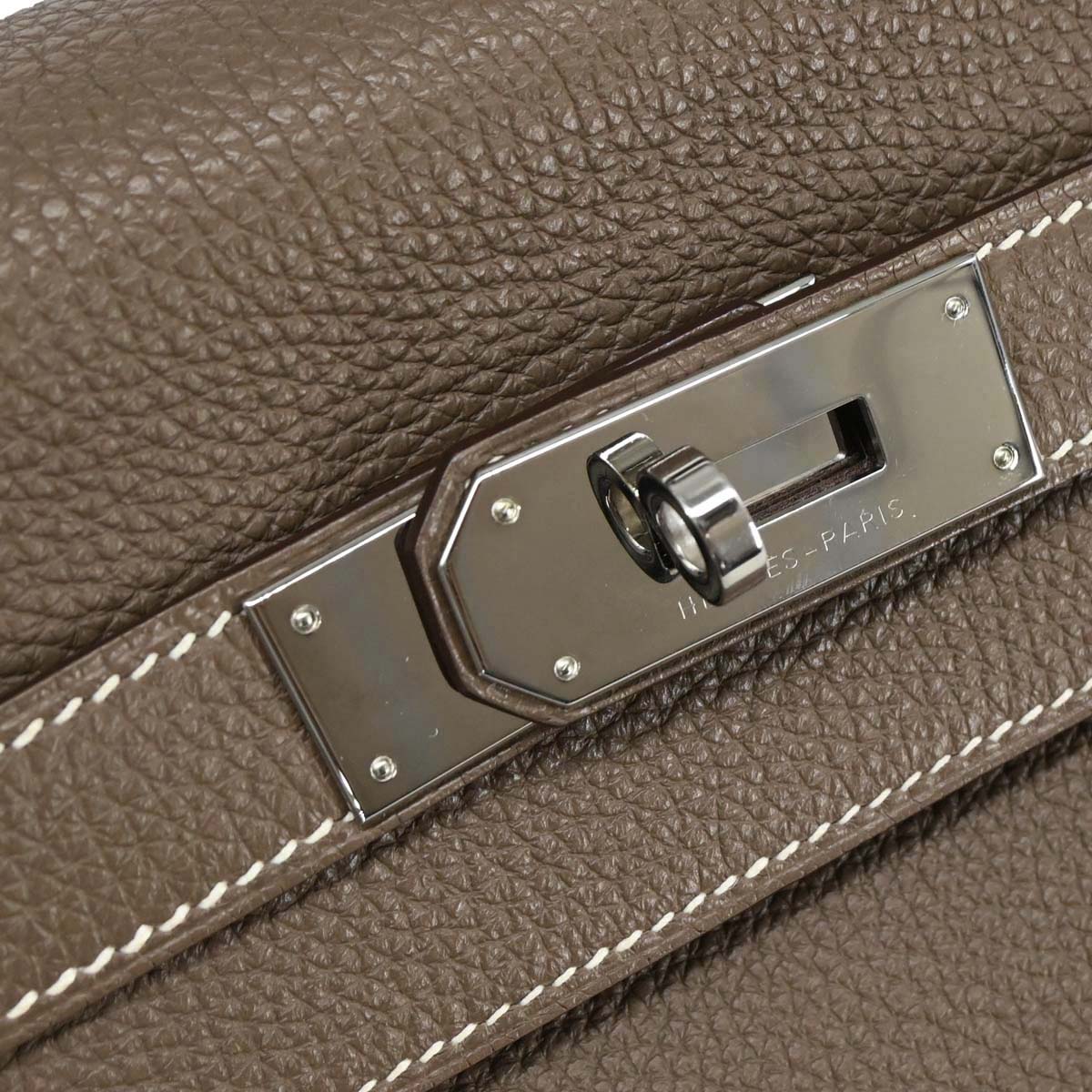 Hermes Etoupe Gray Togo Kelly 40 Retourne 2way Shoulder Handbag