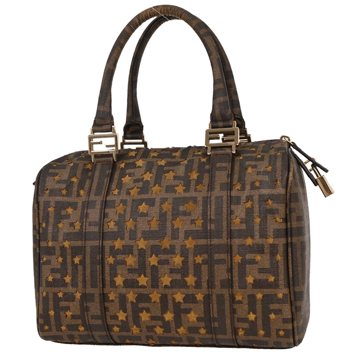 Fendi Brown PVC Zucca Mesh Handbag