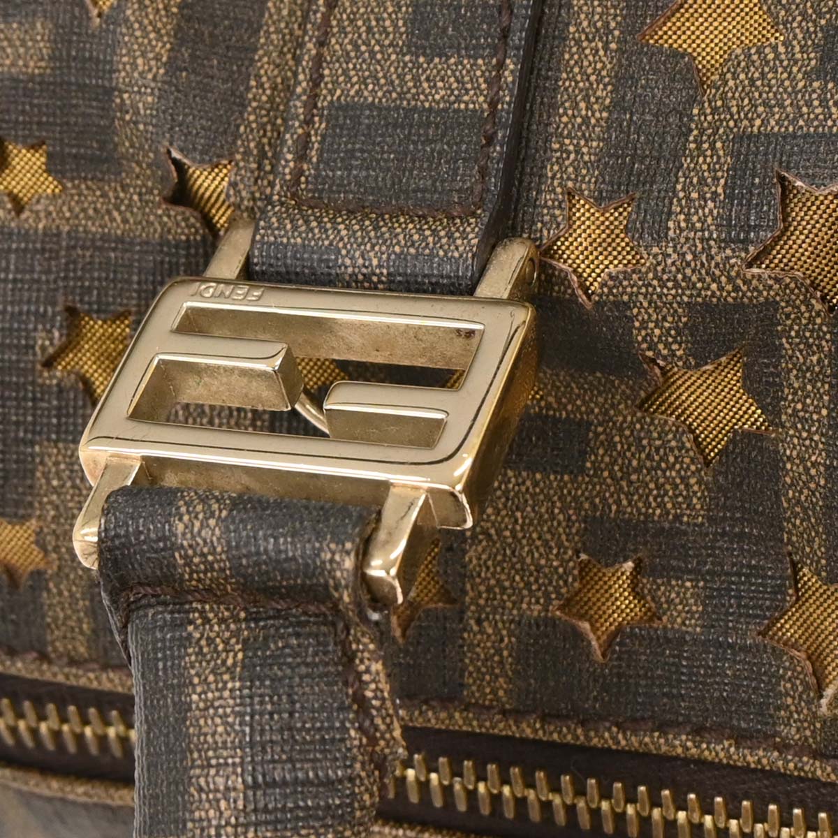 Fendi Brown PVC Zucca Mesh Handbag