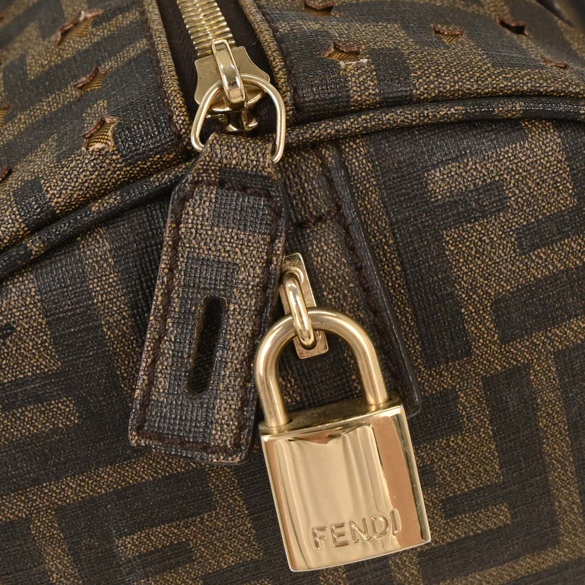 Fendi Brown PVC Zucca Mesh Handbag