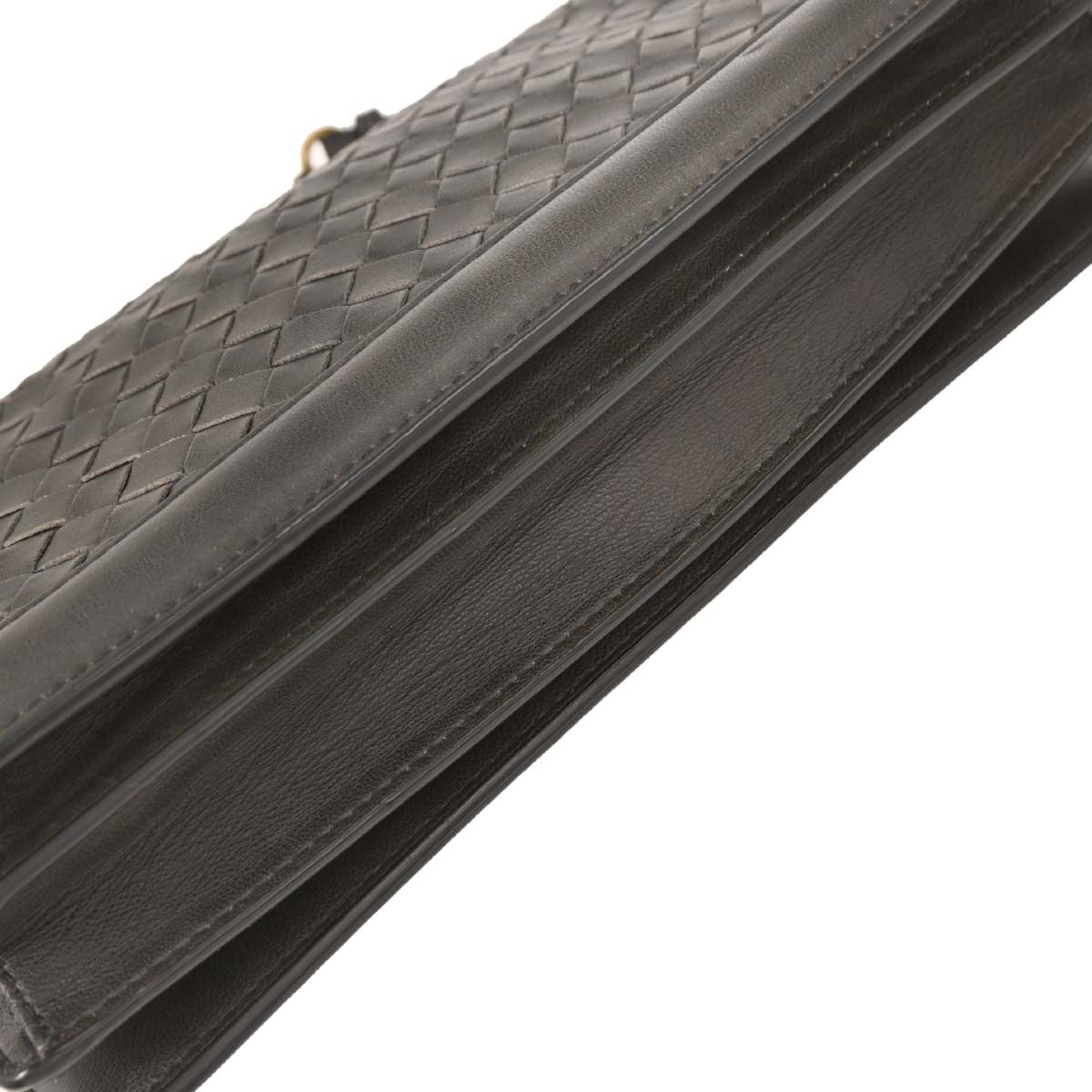 Bottega Veneta Gray Lambskin Intrecciato Shoulder Bag