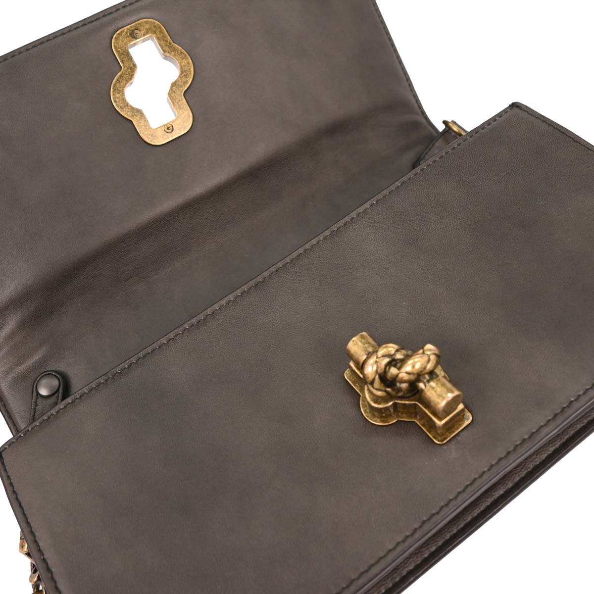 Bottega Veneta Gray Lambskin Intrecciato Shoulder Bag