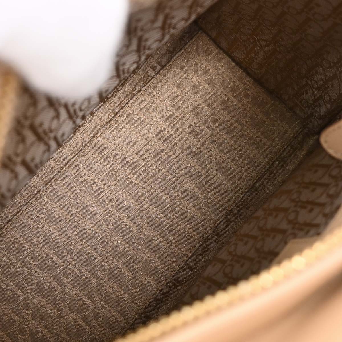 Christian Dior Beige Lambskin Medium Lady Dior Cannage 2way Shoulder Handbag