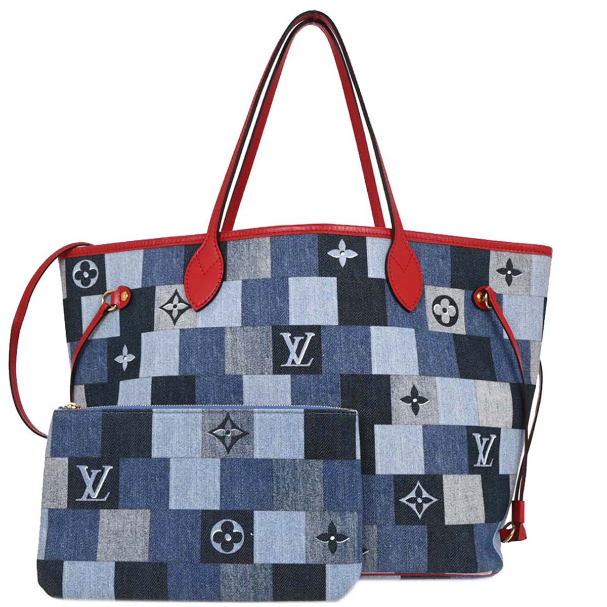Louis Vuitton Monogram Denim Neverfull MM Shoulder Tote Bag M44981