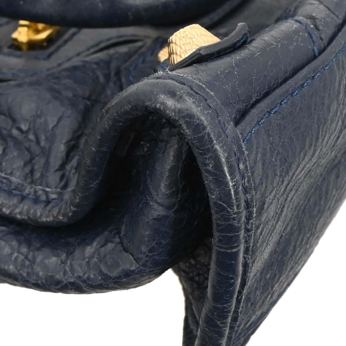 Balenciaga Navy Lambskin Mini City 2way Shoulder Handbag