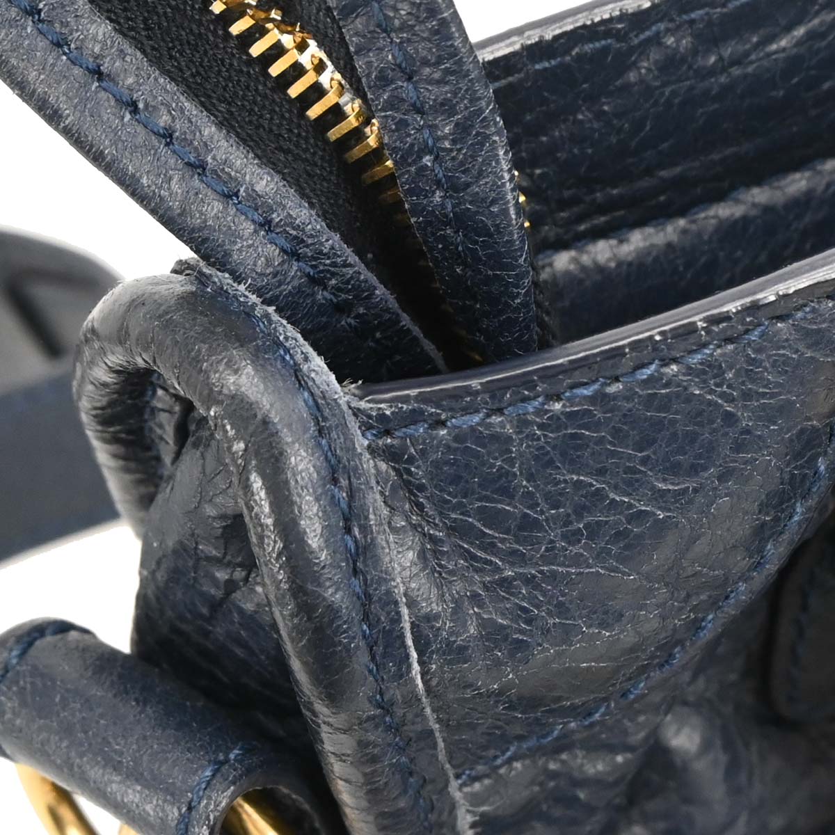 Balenciaga Navy Lambskin Mini City 2way Shoulder Handbag