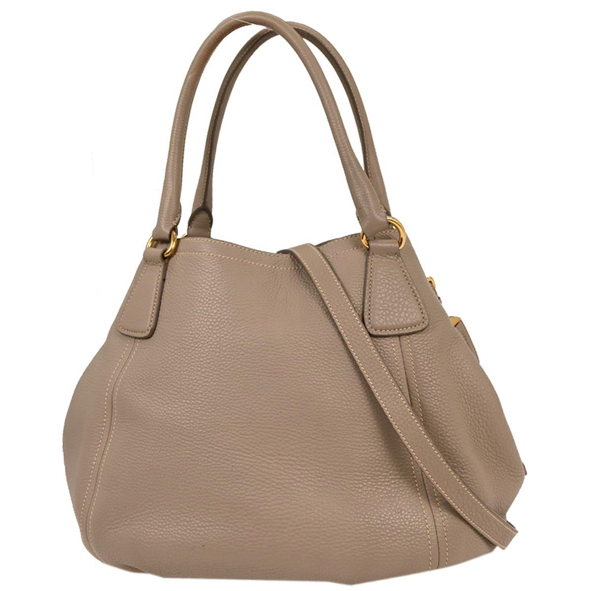 Prada Gray Leather 2way Shoulder Handbag