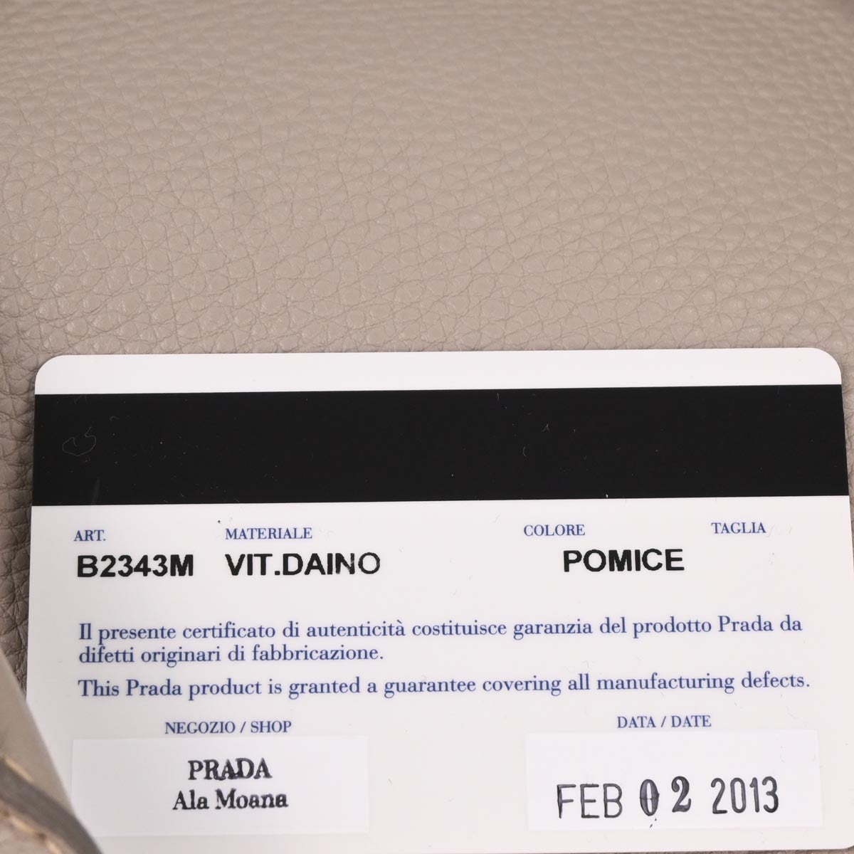 Prada Gray Leather 2way Shoulder Handbag