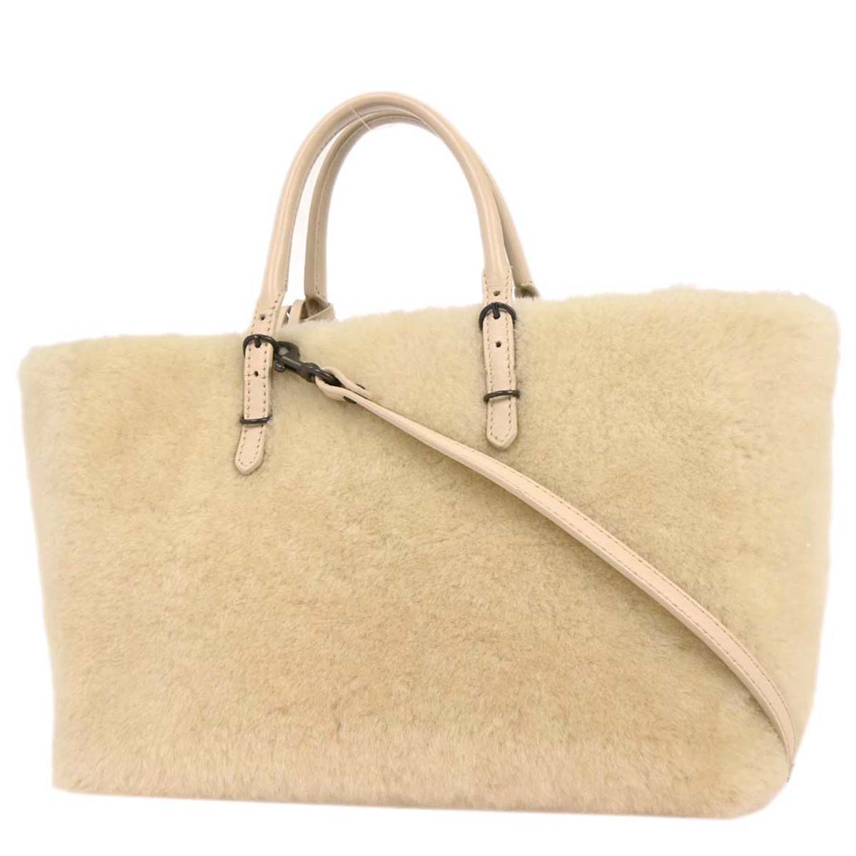 Balenciaga White Mouton Papier A6 2way Shoulder Handbag