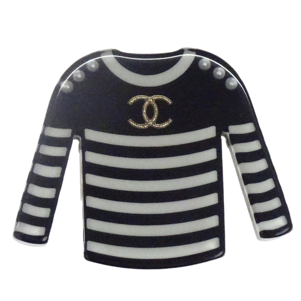 Chanel Brooch Pin Black Sweater 18A
