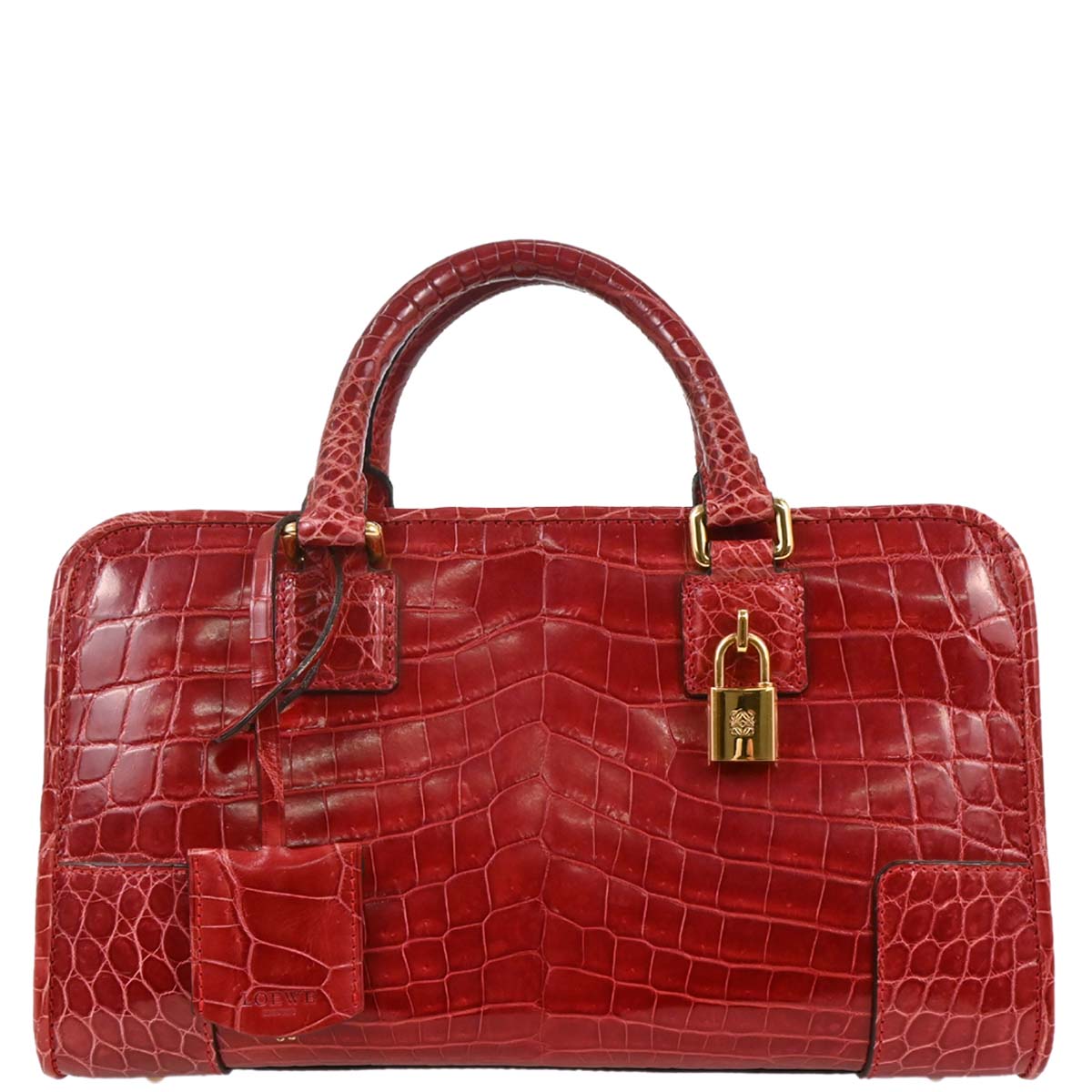 Loewe * Red Crocodile Amazona 28 Handbag