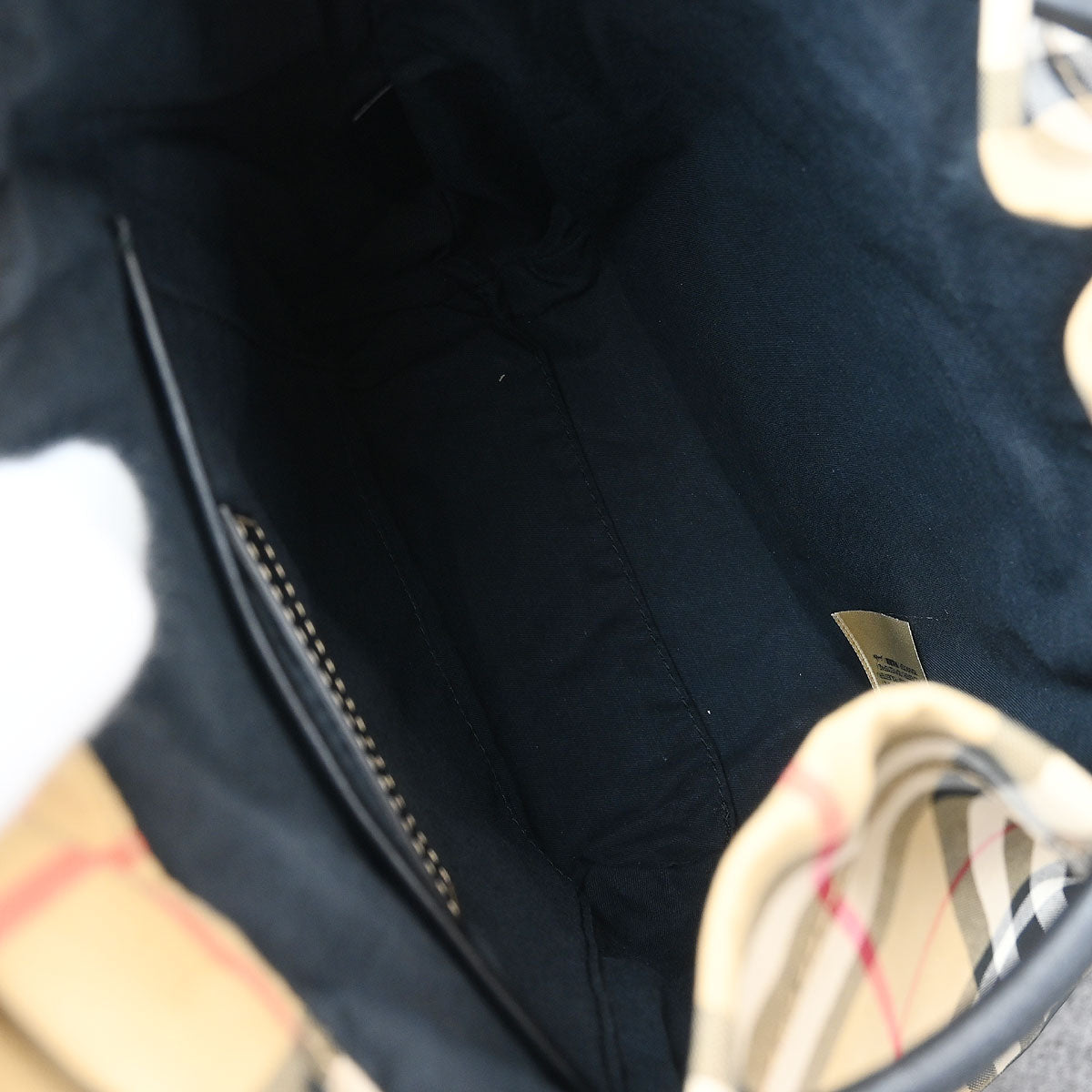 Burberry Beige Black Burberry Check Backpack