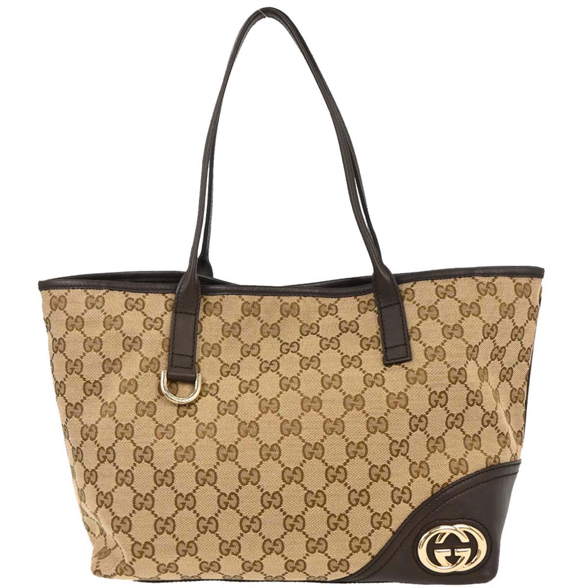 Gucci Brown Beige GG Tote Bag