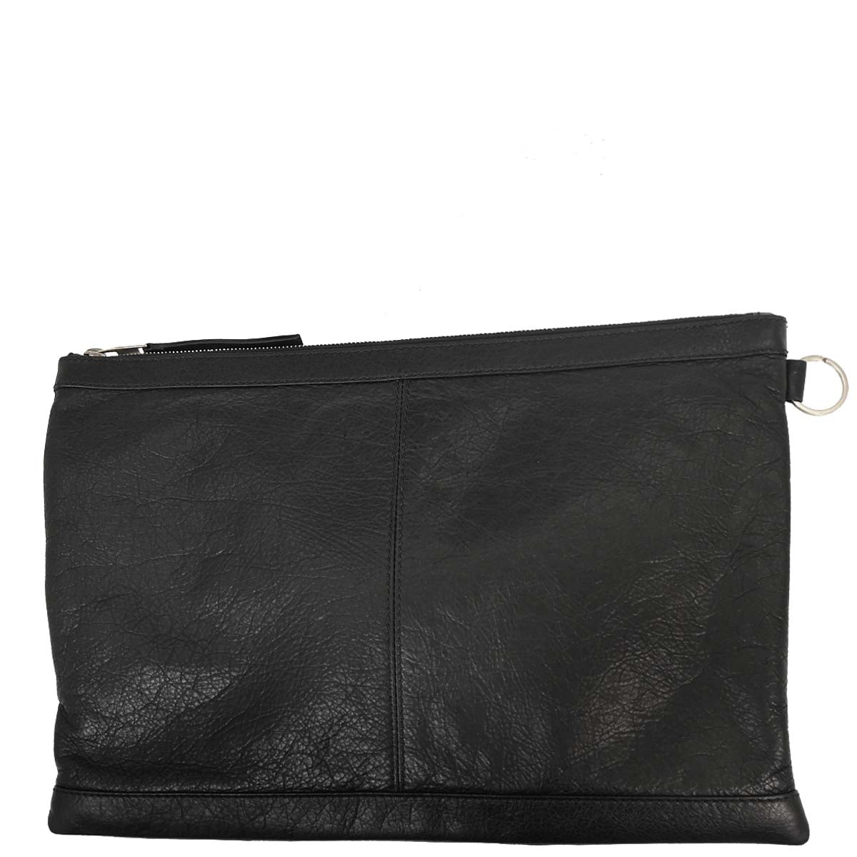 Balenciaga Black Lambskin Clip L Clutch Bag