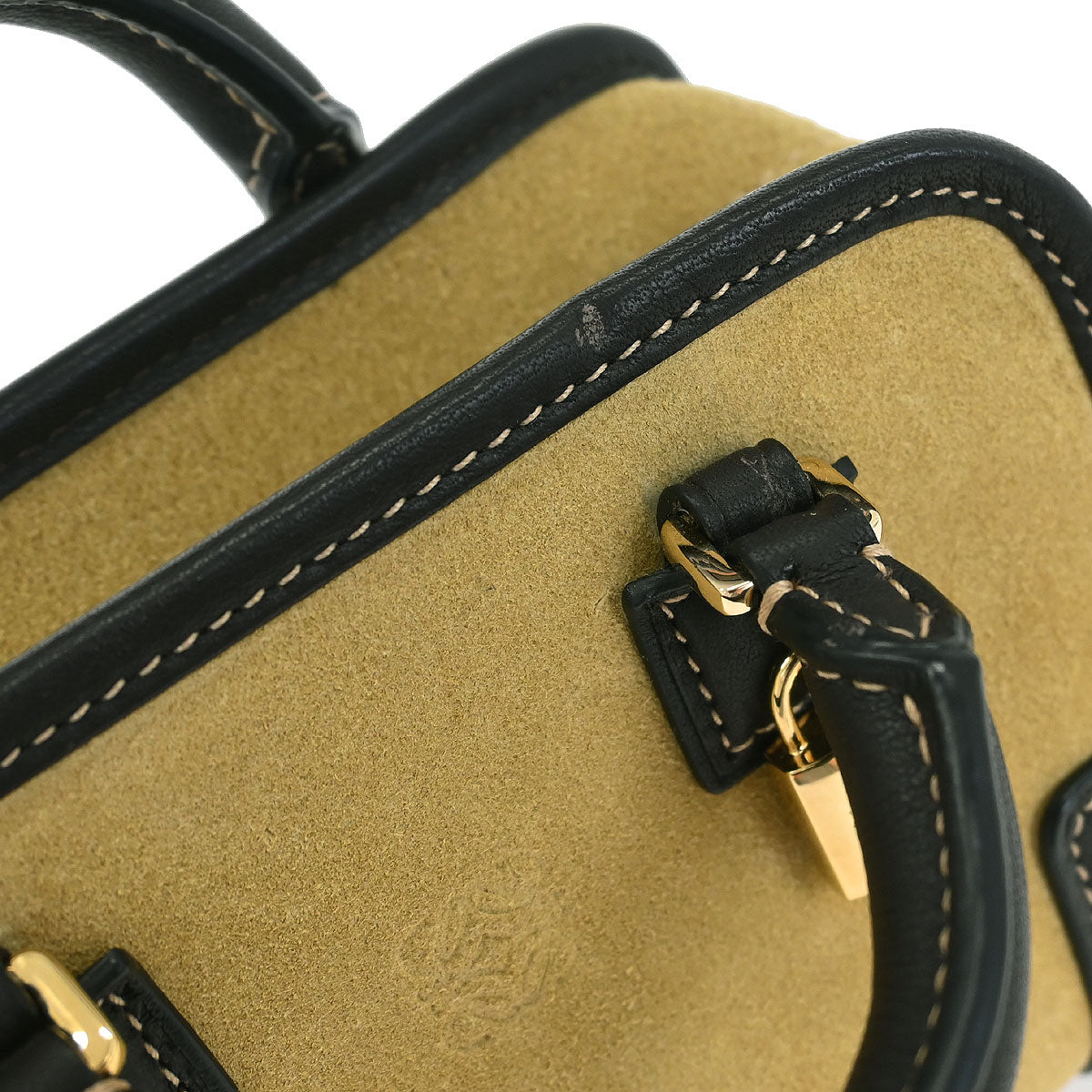 Loewe * Brown Beige Suede Leather Amazona 12 Handbag