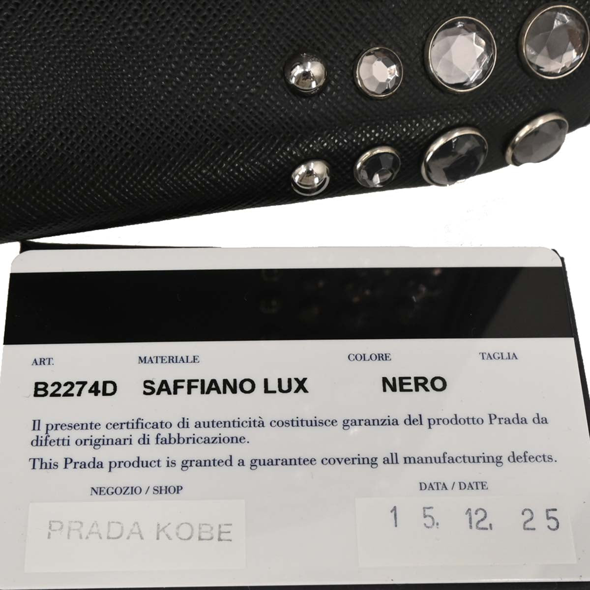 Prada Black Galleria Tote Studded 2way Shoulder Handbag