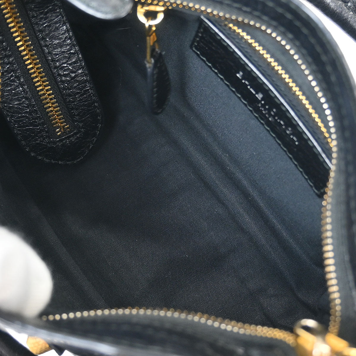 Balenciaga Black Lambskin Mini City 2way Shoulder Handbag