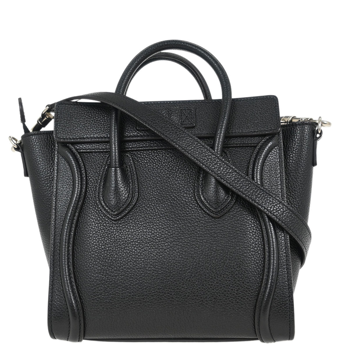 Celine Black Calfskin Nano Luggage Tote Bag