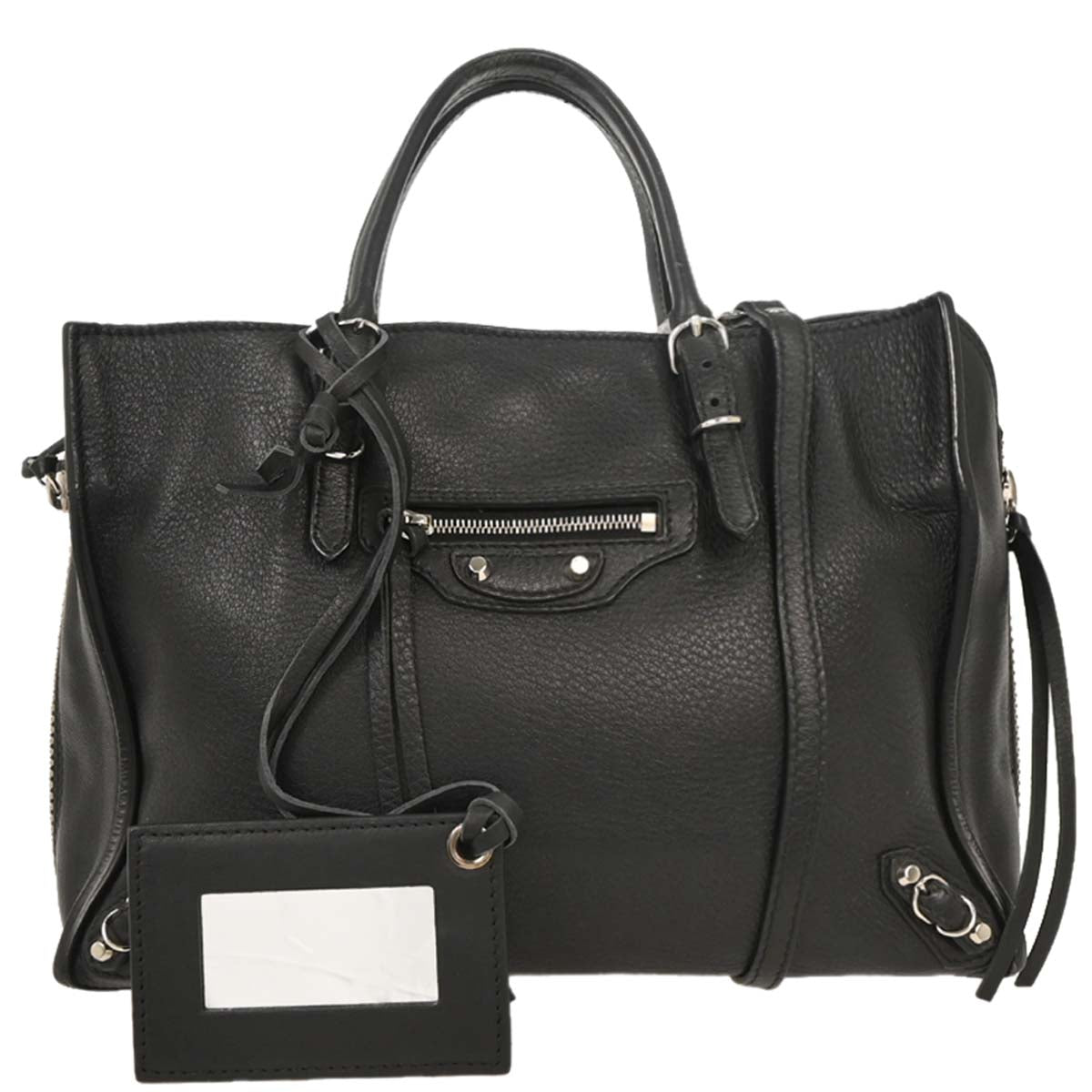 Balenciaga Black Calfskin Papier A6 Tote Shoulder Bag