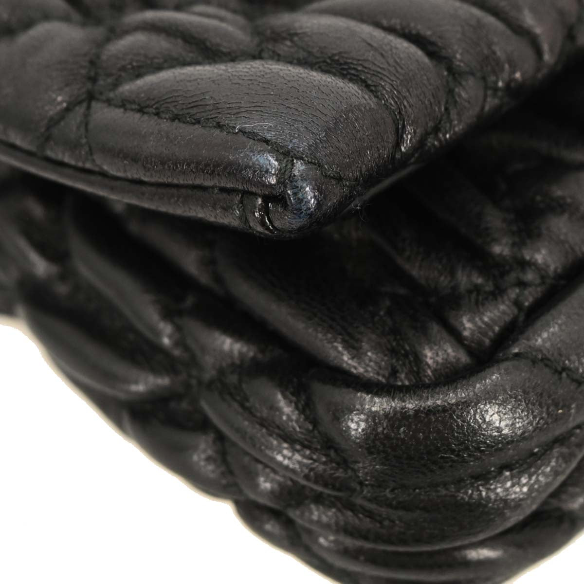 Miu Miu Black Lambskin Nappa Crystal Handbag